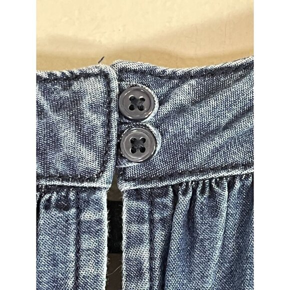 Cato Top Women 26 Blue Chambray Halter Embroidery Boho Western 80s Retro Artsy - Picture 6 of 13